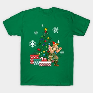 Guile Around The Christmas Tree Street Fighter T-Shirt